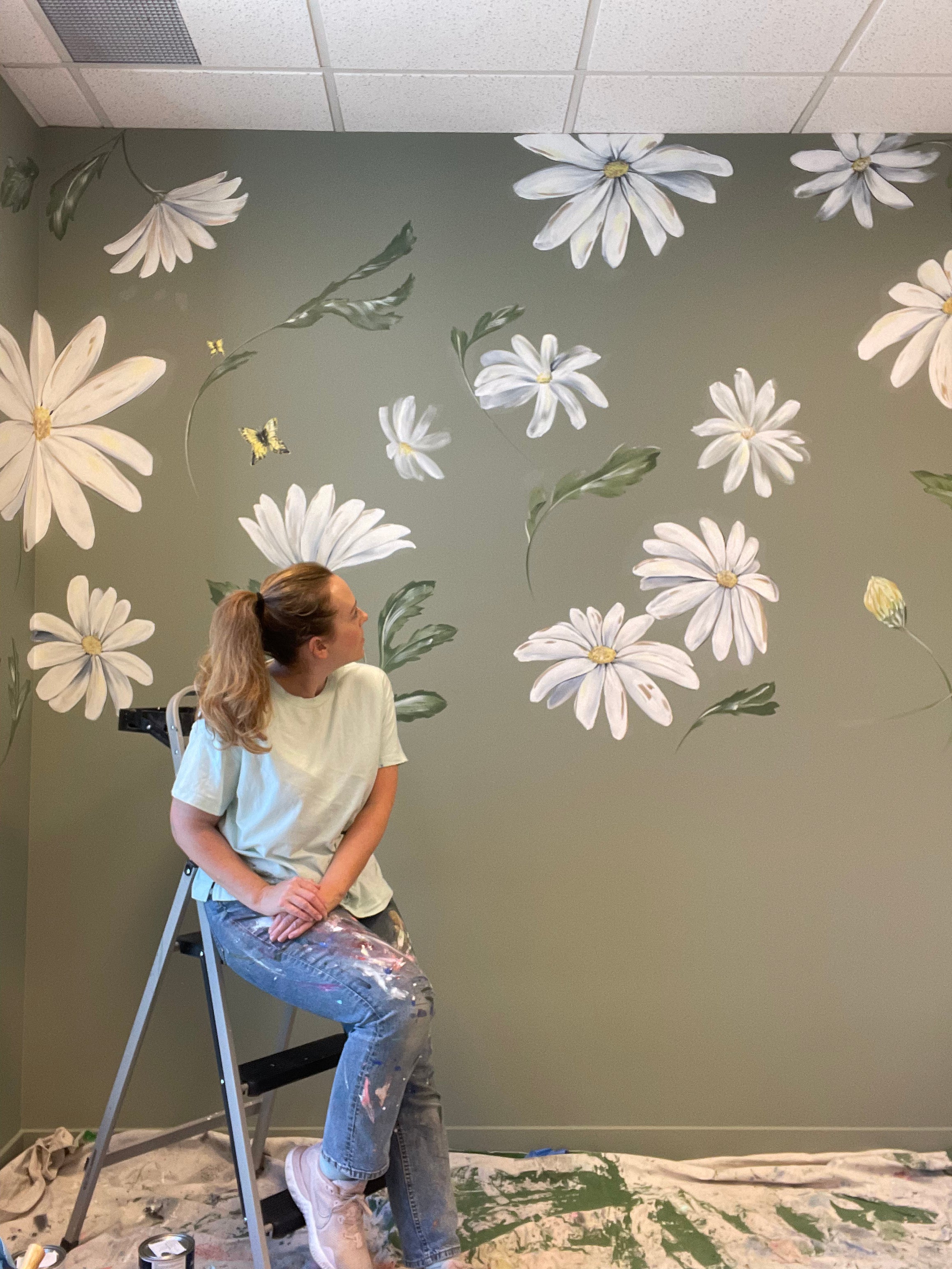 Botanical Daisy Mural, Counselling Office