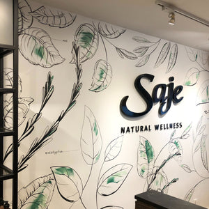 Botanical Line Drawing Wall Mural, Saje Natural Wellness