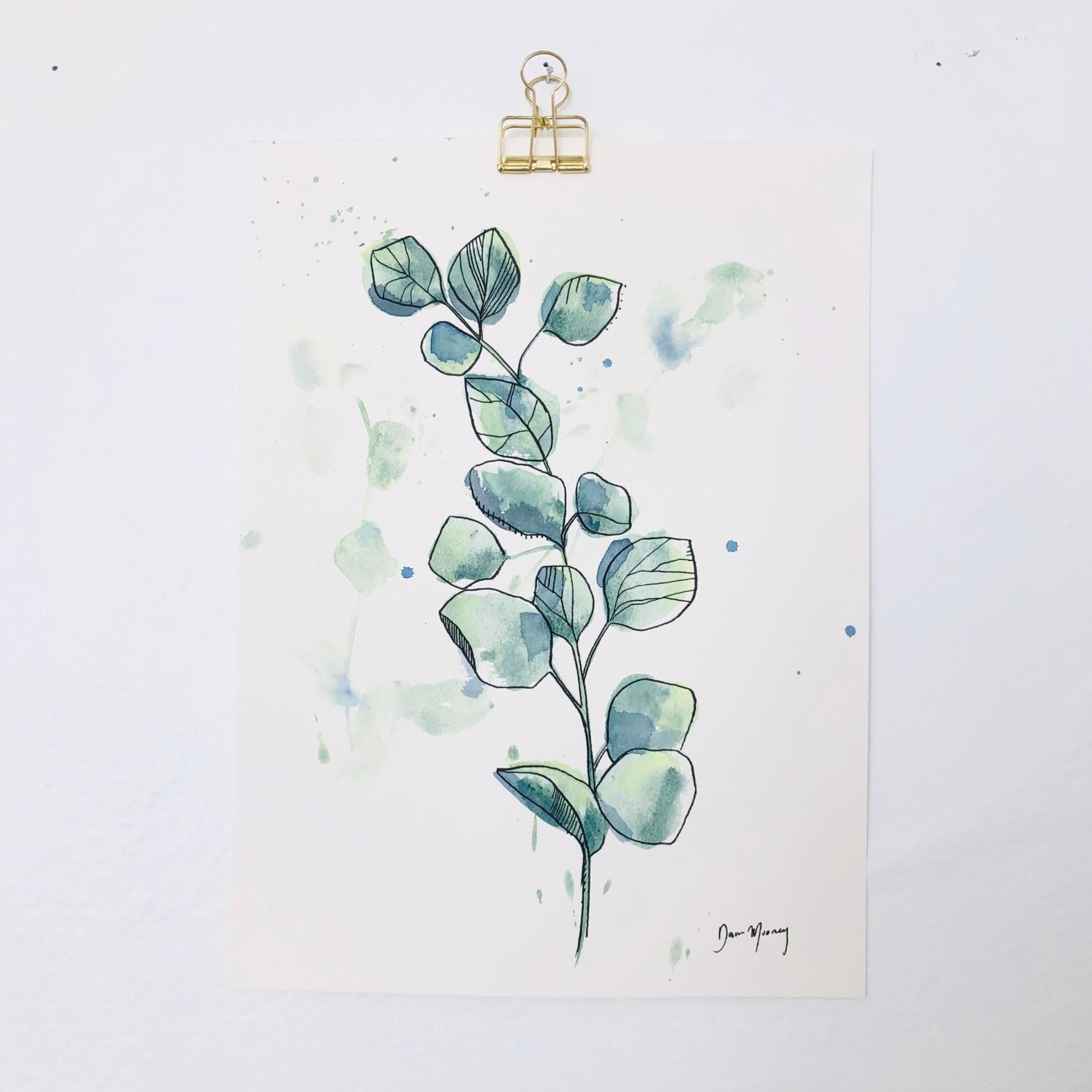 Green Eucalyptus Botanical Watercolour Painting